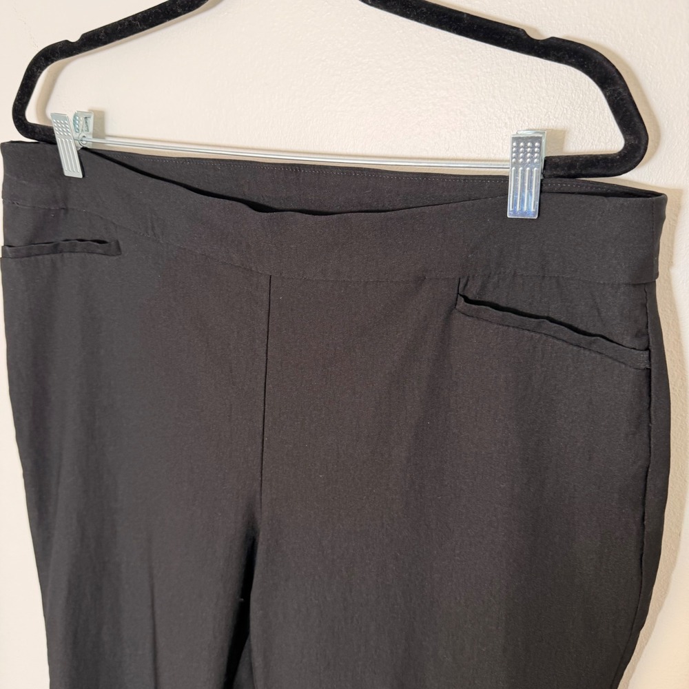 Chicos Slimming Classic Black Ankle Pant (3/XL/16) Stretch Minimal Closet Staple - Picture 3 of 12